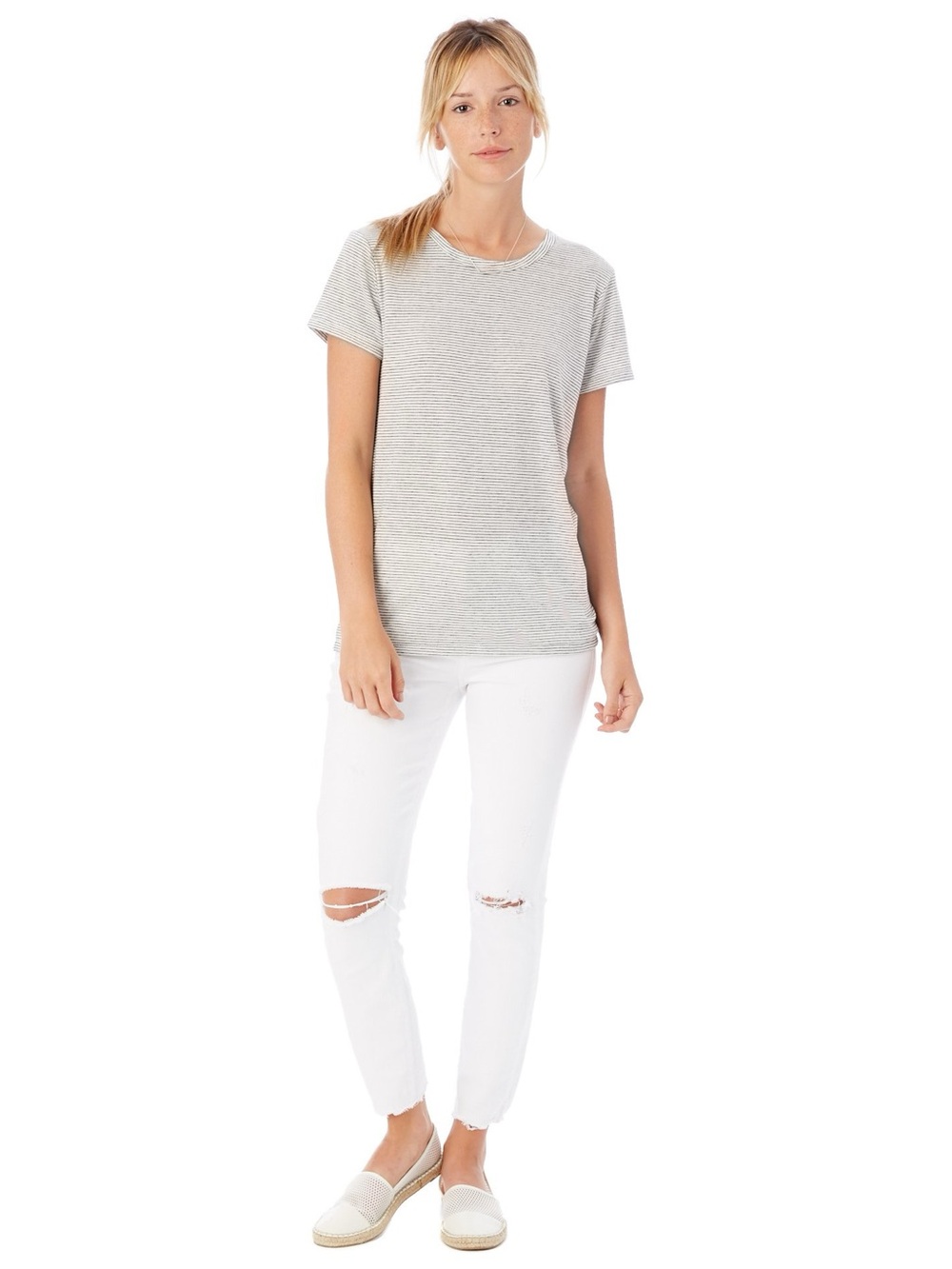 Alternative Apparel Striped Short-Sleeve Crew Tee